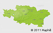 Physical 3D Map of Madonas, single color outside