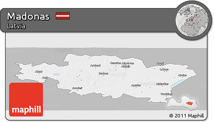 Gray Panoramic Map of Madonas, single color outside
