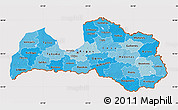 Political Shades Map of Latvia, cropped outside