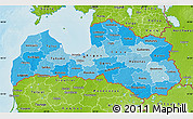 Political Shades Map of Latvia, physical outside