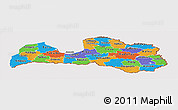 Political Panoramic Map of Latvia, cropped outside