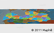 Political Panoramic Map of Latvia, darken