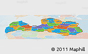 Political Panoramic Map of Latvia, lighten