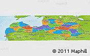 Political Panoramic Map of Latvia, physical outside