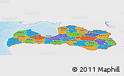 Political Panoramic Map of Latvia, single color outside