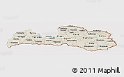 Shaded Relief Panoramic Map of Latvia, cropped outside