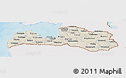 Shaded Relief Panoramic Map of Latvia, single color outside