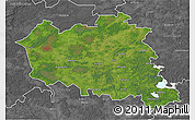Satellite 3D Map of Preilu, desaturated