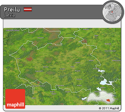 Satellite 3D Map of Preilu