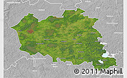 Satellite 3D Map of Preilu, lighten, desaturated