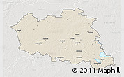Shaded Relief 3D Map of Preilu, lighten, semi-desaturated