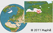 Satellite Location Map of Preilu, highlighted country