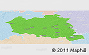 Political Panoramic Map of Preilu, lighten