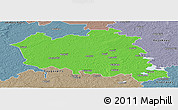 Political Panoramic Map of Preilu, semi-desaturated