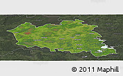 Satellite Panoramic Map of Preilu, darken, semi-desaturated