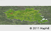 Satellite Panoramic Map of Preilu, semi-desaturated