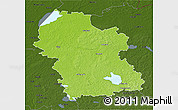 Physical 3D Map of Rezeknes, darken