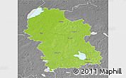 Physical 3D Map of Rezeknes, desaturated
