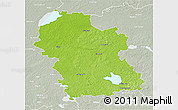 Physical 3D Map of Rezeknes, lighten, semi-desaturated