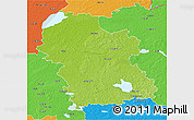 Physical 3D Map of Rezeknes, political outside