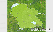 Physical 3D Map of Rezeknes, satellite outside