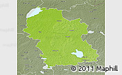 Physical 3D Map of Rezeknes, semi-desaturated