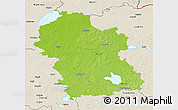 Physical 3D Map of Rezeknes, shaded relief outside