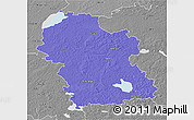 Political 3D Map of Rezeknes, desaturated