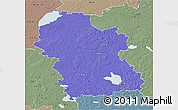 Political 3D Map of Rezeknes, semi-desaturated