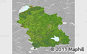 Satellite 3D Map of Rezeknes, lighten, desaturated