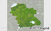 Satellite 3D Map of Rezeknes, lighten, semi-desaturated