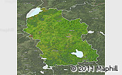 Satellite 3D Map of Rezeknes, semi-desaturated