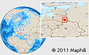 Shaded Relief Location Map of Rezeknes