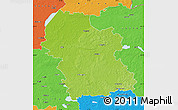 Physical Map of Rezeknes, political outside