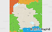 Shaded Relief Map of Rezeknes, political outside