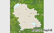 Shaded Relief Map of Rezeknes, satellite outside