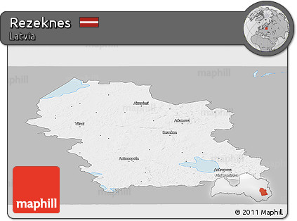 Gray Panoramic Map of Rezeknes, single color outside