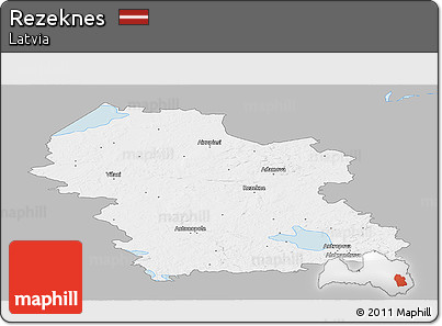 Gray Panoramic Map of Rezeknes, single color outside