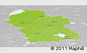 Physical Panoramic Map of Rezeknes, lighten, desaturated