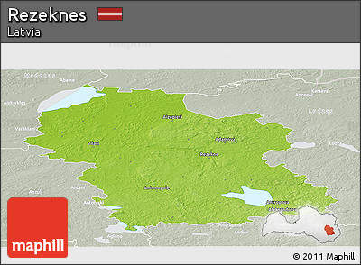 Physical Panoramic Map of Rezeknes, lighten, semi-desaturated