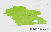 Physical Panoramic Map of Rezeknes, single color outside