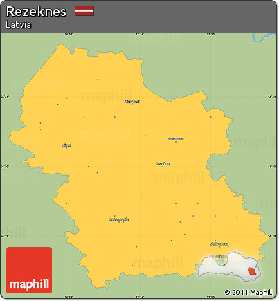 Savanna Style Simple Map of Rezeknes, single color outside
