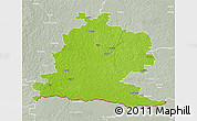 Physical 3D Map of Saldus, lighten, semi-desaturated
