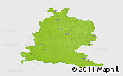 Physical 3D Map of Saldus, single color outside