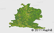 Satellite 3D Map of Saldus, single color outside