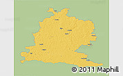Savanna Style 3D Map of Saldus, single color outside