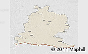 Shaded Relief 3D Map of Saldus, lighten, desaturated
