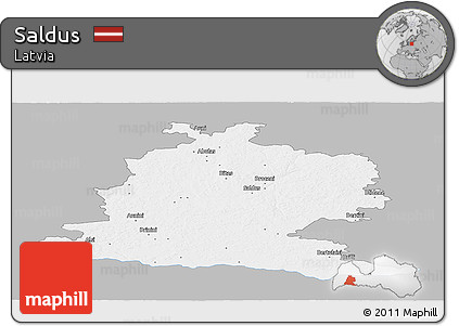 Gray Panoramic Map of Saldus, single color outside