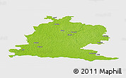 Physical Panoramic Map of Saldus, single color outside