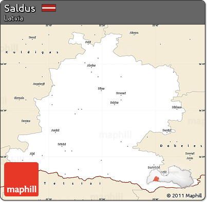 Classic Style Simple Map of Saldus